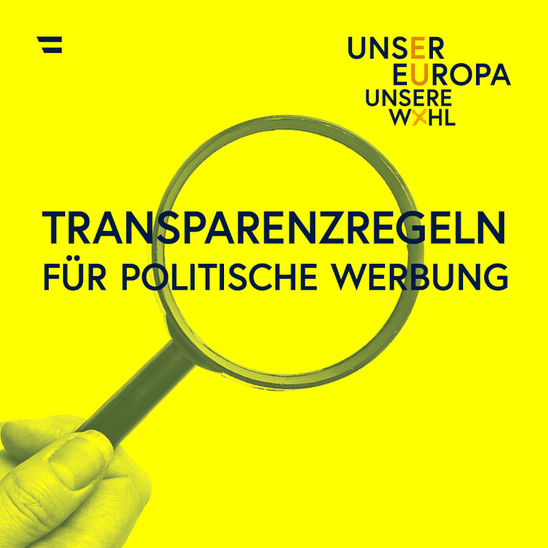 Sujet EU-Fact: "Transparenzregeln für politische Werbung"