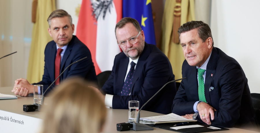 Die Bundesminister beim Pressefoyer