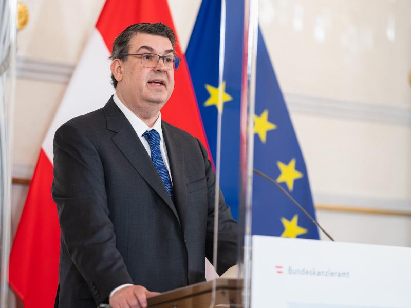 Oskar Deutsch bei der Pressekonferenz zur Präsentation der Umsetzung der Antisemitismusstrategie