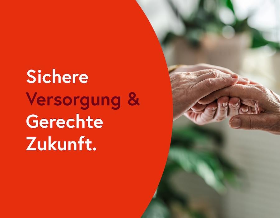 Eine Person hält die Hand einer anderen Person.