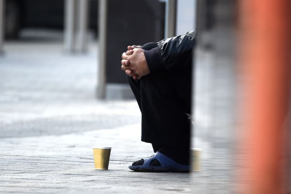 obdachloser auf der Strasse