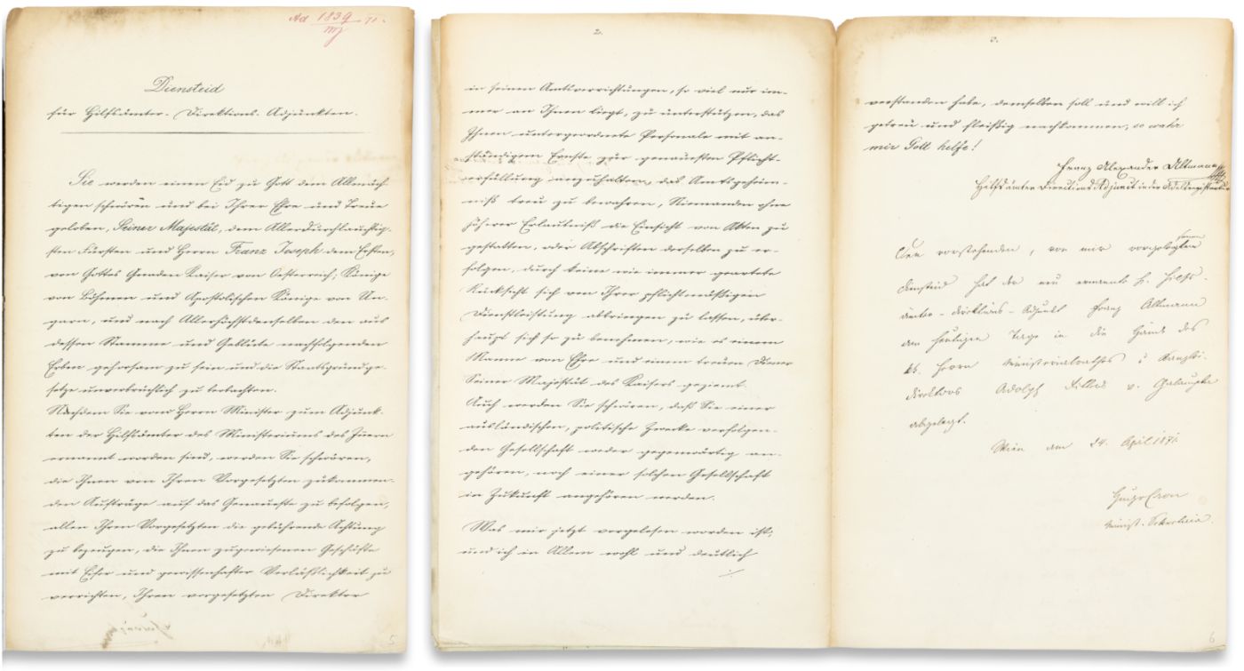 Oath of service from 1871