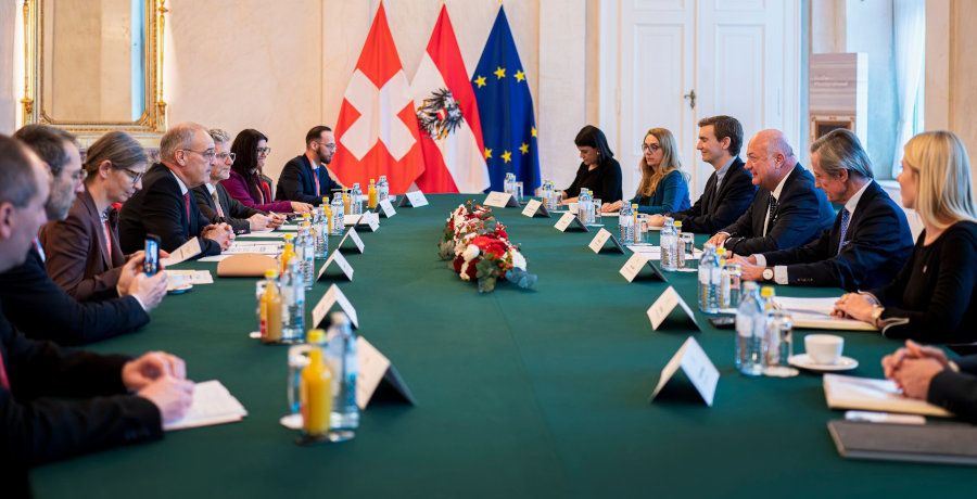 Bundesprädent der Schweiz Guy Parmelin bei Bundeskanzler Christian Stocker