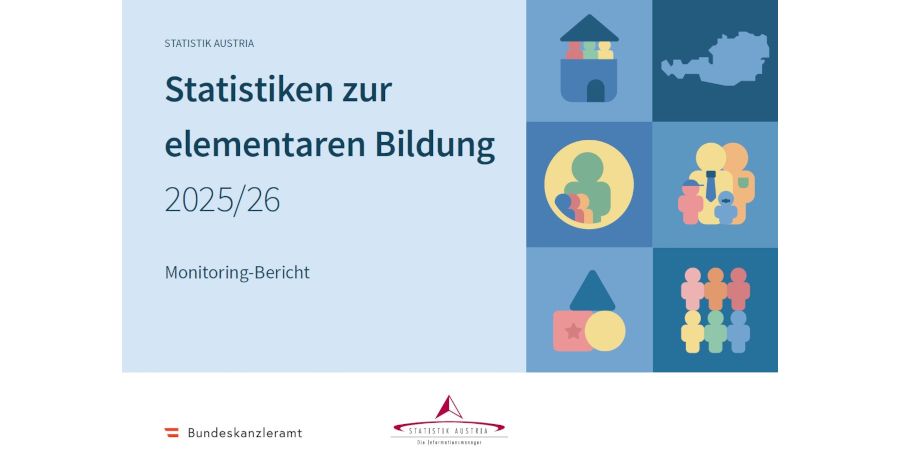 Illustration: Umschlag des Monitoring-Berichtes "Statistiken zu elementaren Bildung 2025 /26"