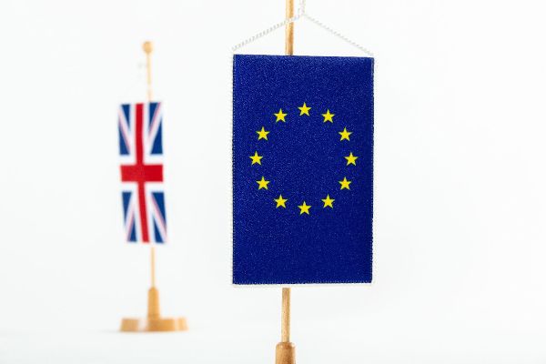 Wimpel Fahne des Vereinigten Königreichs und der Europäischen Union