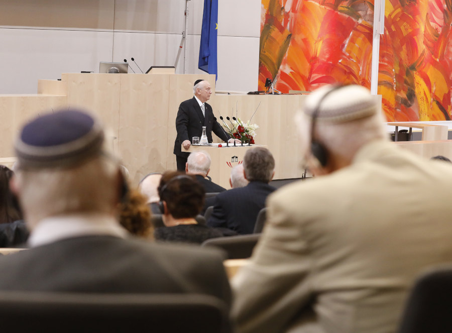 Rabbi Arthur Schneier bei der Gedenkveranstaltung zum Novemberpogrom © BKA/Dragan Tatic 