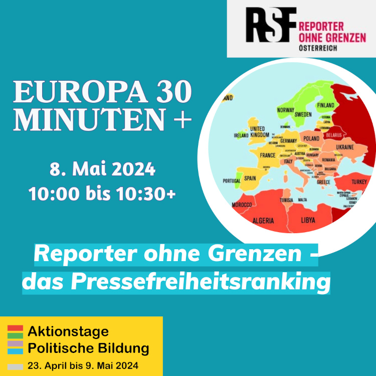 Sujet "Einladung Europa 30 Minuten+, Reporter ohne Grenzen"