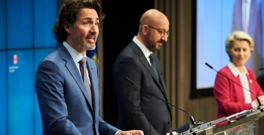 Justin Trudeau, Charles Michel, Ursula von der Leyen