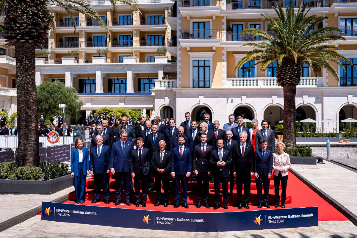 Gruppenfoto der Teilnehmerinnen und Teilnehmer am Westbalkangipfel
