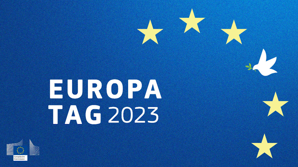 Bannerbild Europatag 2023 mit dem Logo der Europäischen Kommission