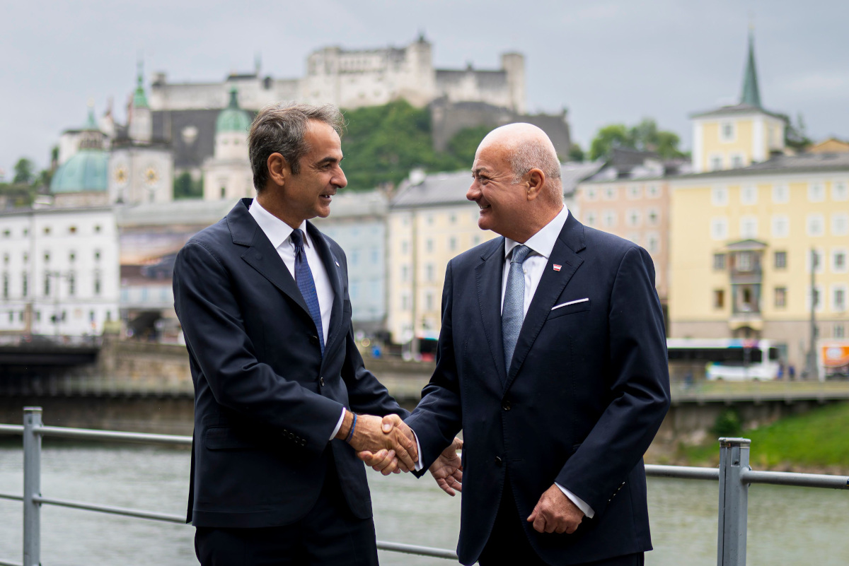 Bundeskanzler Stocker empfängt den griechischen Premierminister Mitsotakis in Salzburg