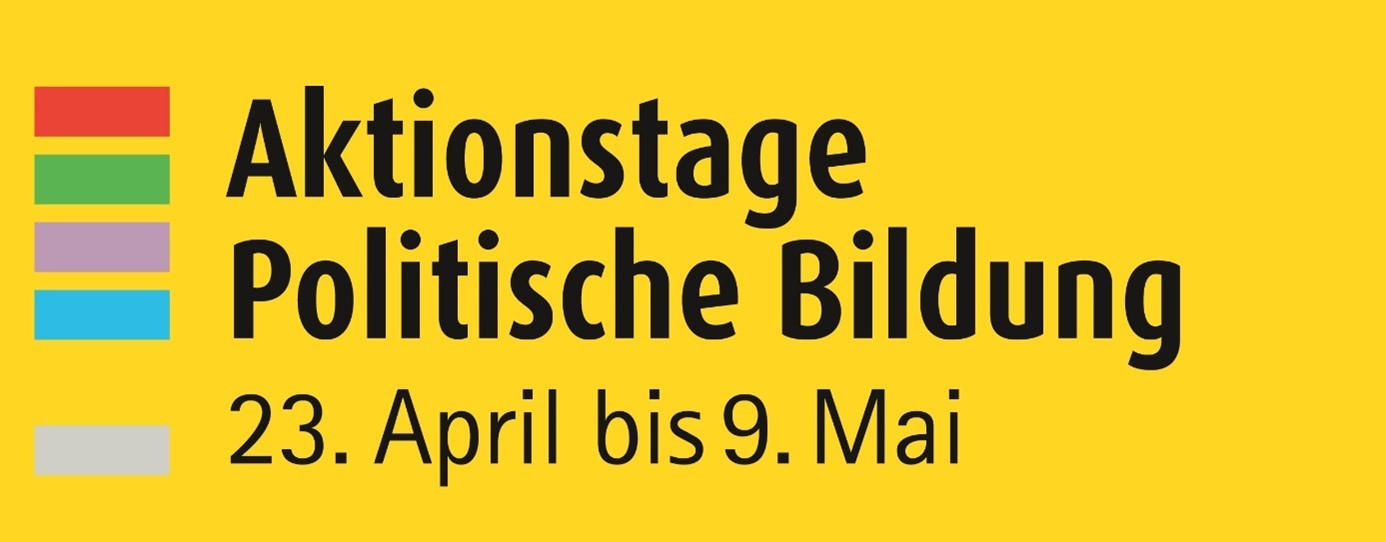 Logo mit Schriftzug "Aktionstage Politische Bildung" 23. April bis 9. Mai