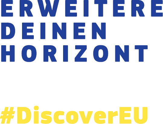 Logo der #DiscoverEU Agenda - Erweitere deinen Horizont