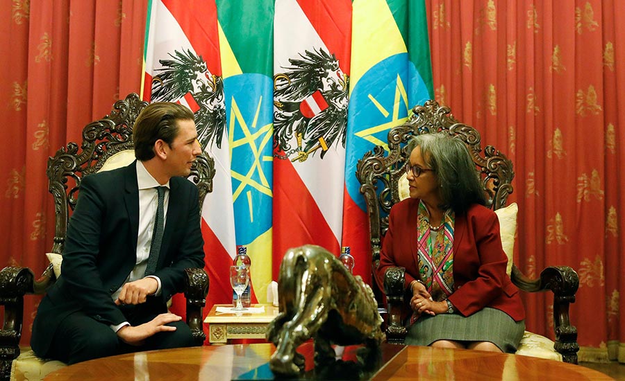 Bundeskanzler Kurz mit äthiopiens Präsidentin, Sahle-Work Zewde