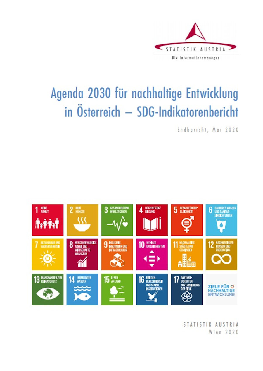 Agenda 2030 für nachhaltige Entwicklung in Österreich - SDG-Indikatorenbericht Coverbild