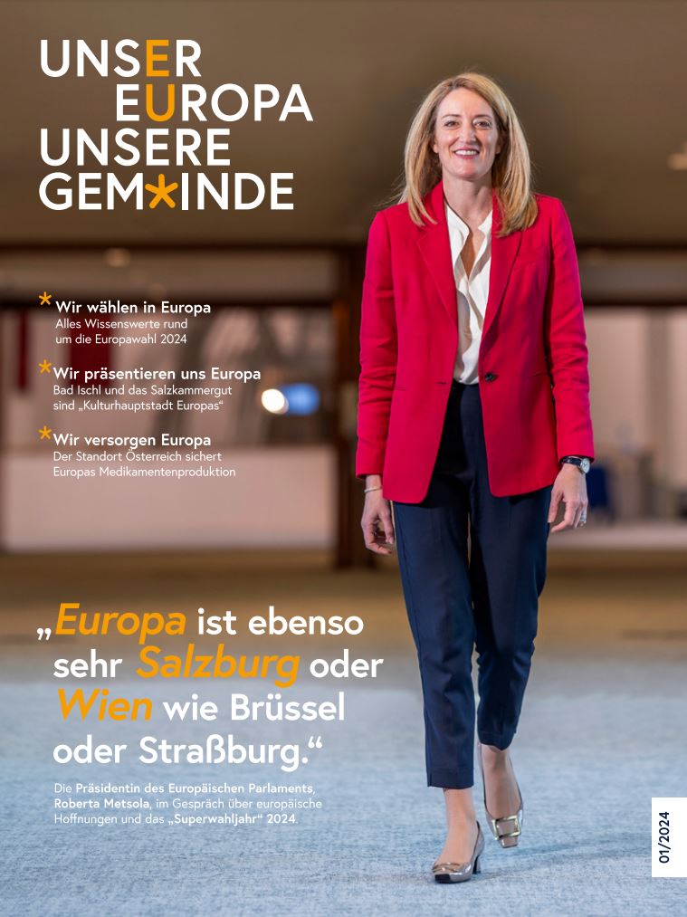 Cover Ausgabe 01/2024 des Magazins "Unser Europa. Unsere Gemeinde."