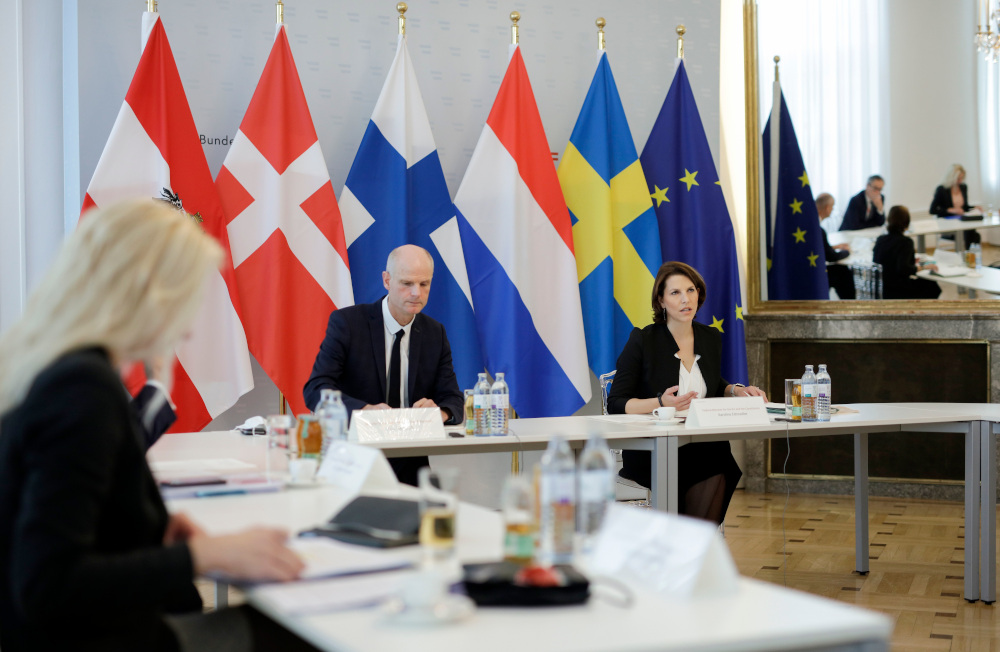Videokonferenz mit Bundesministerin Karoline Edtstadler und den "Frugal 4"