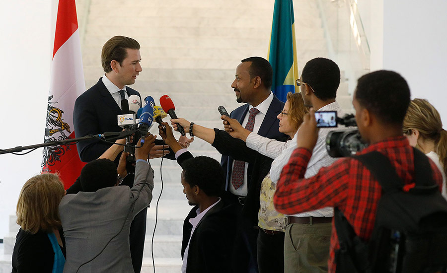 Bundeskanzler Kurz mit dem äthiopischen Premier Abiy Ahmed