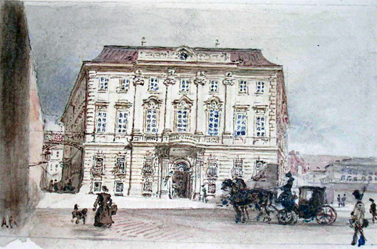 Der Ballhausplatz um die Mitte des 19. Jahrhunderts