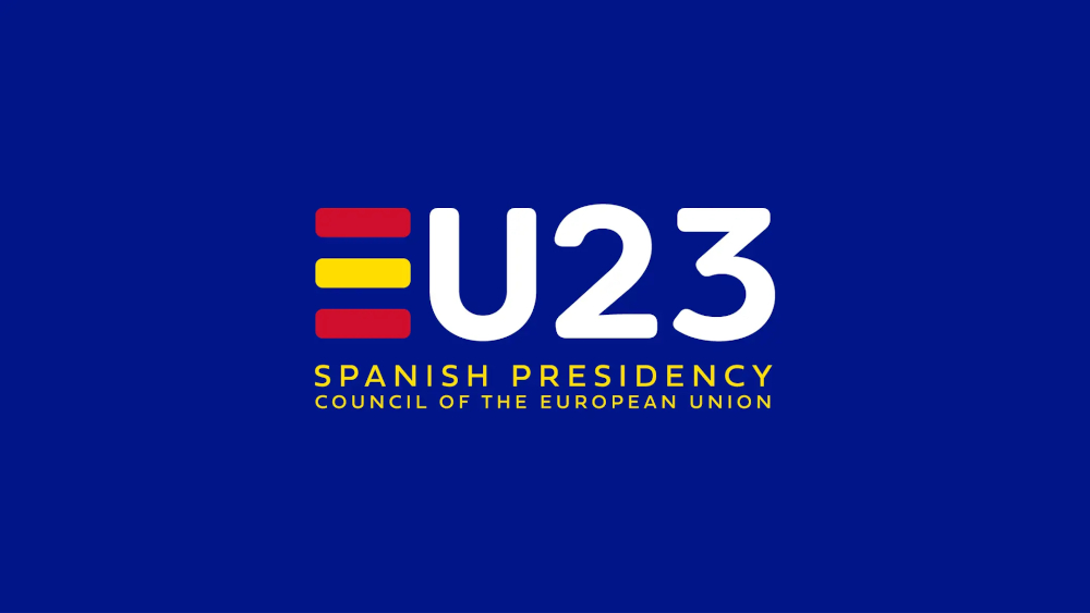 Logo Spanischer EU-Ratsvorsitz 2023 (Blau)