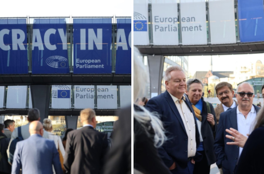Die Gruppe besucht das Europäische Parlament 